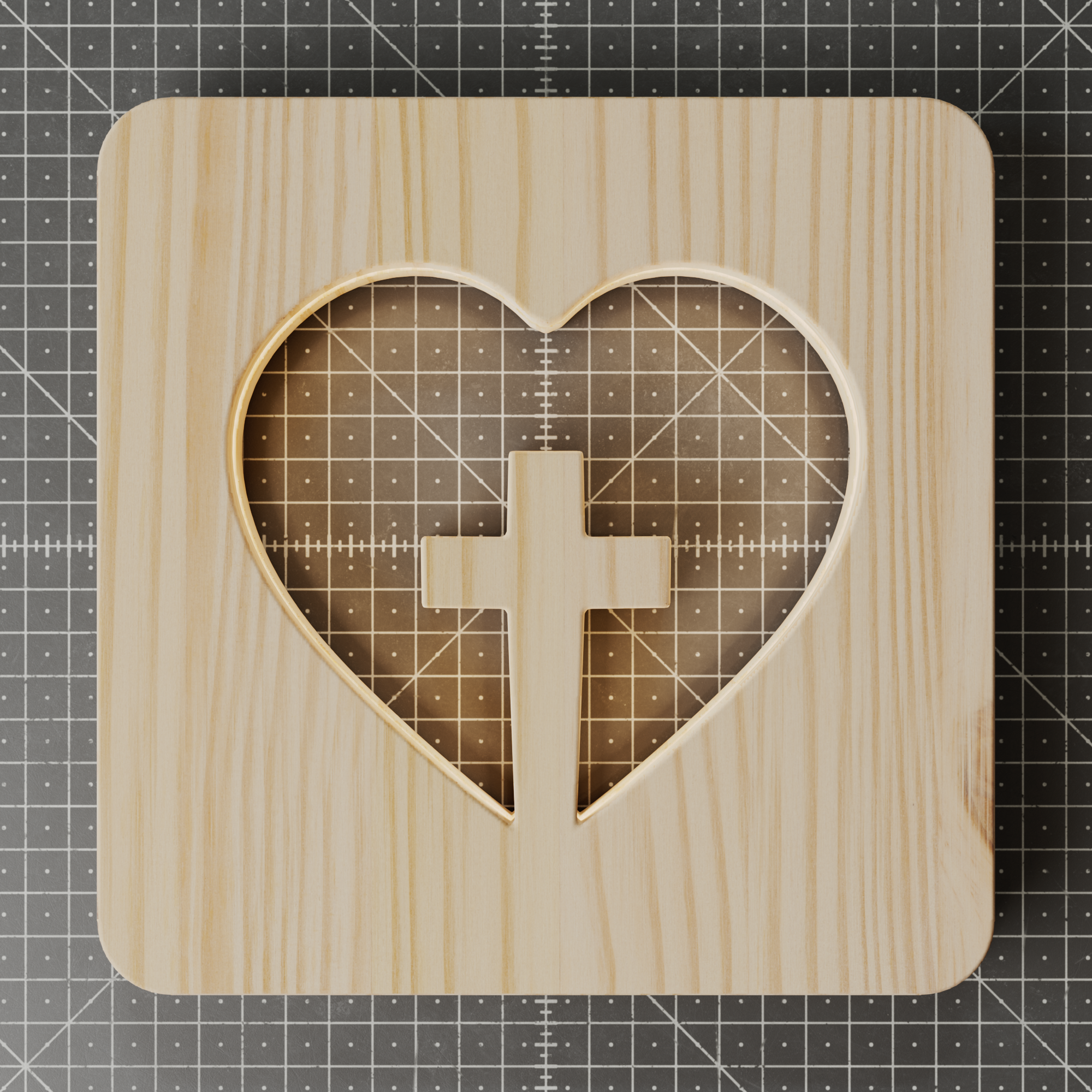 Heart + Cross Lamp