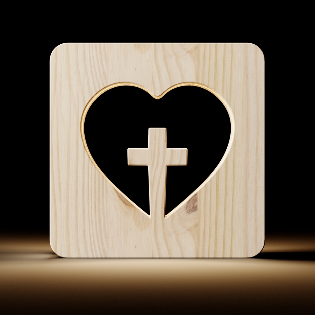Heart + Cross Lamp