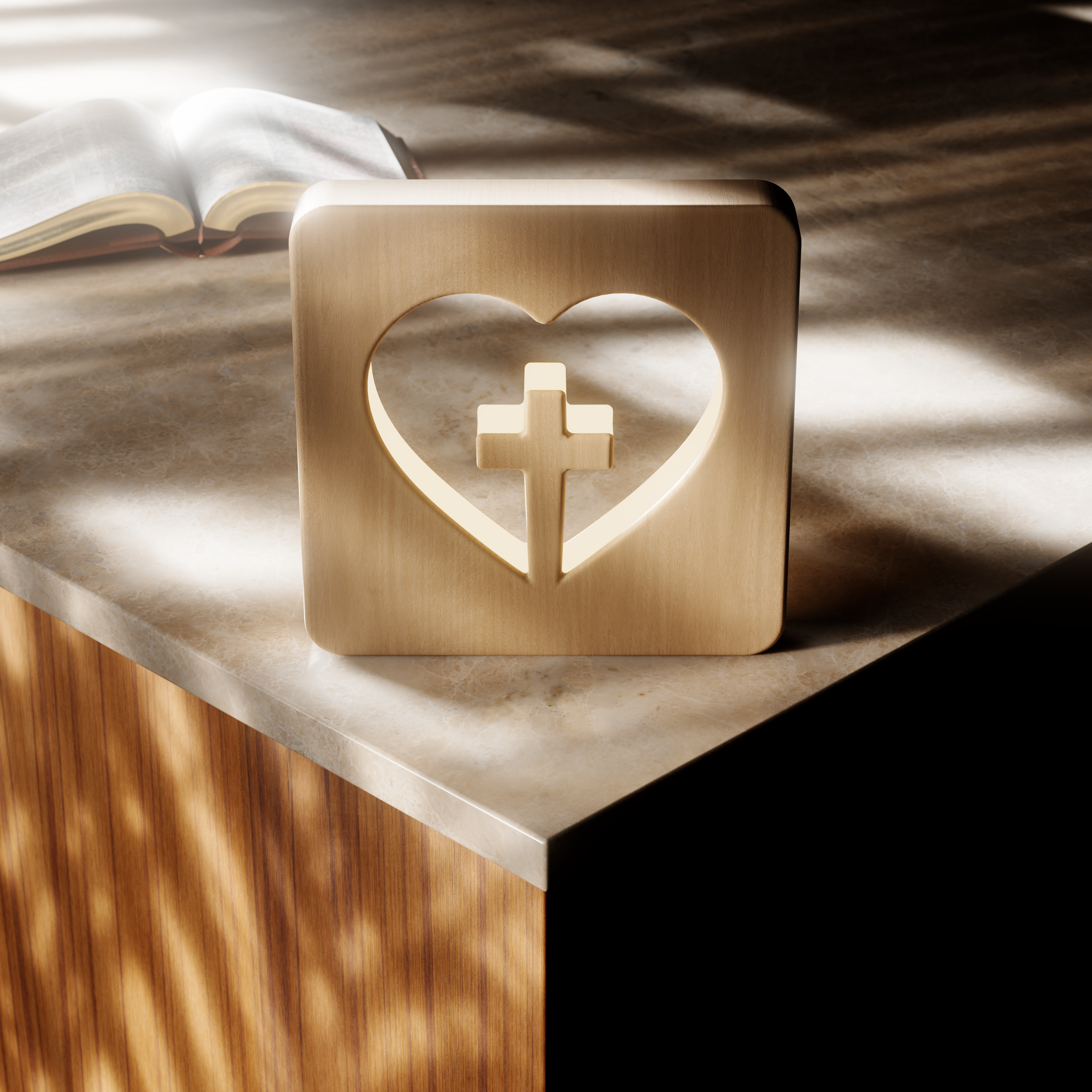 Heart + Cross Lamp